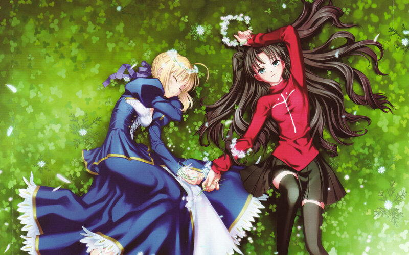 Two girls in a field