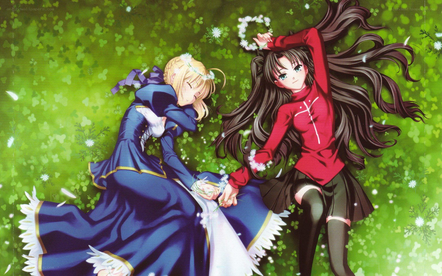 Two girls in a field