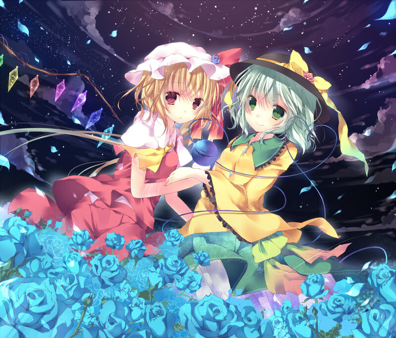 Two Girls in a Field — Blue, Dreamy