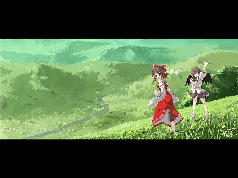 Two Girls in a Field — Green, Peaceful