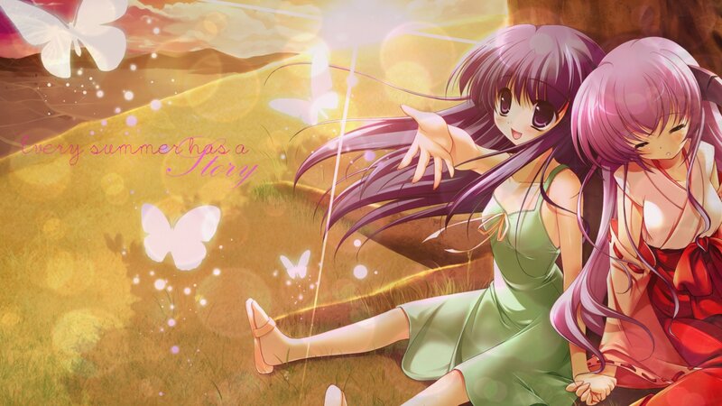 Two Girls in a Field — Green, Serene, Summer
