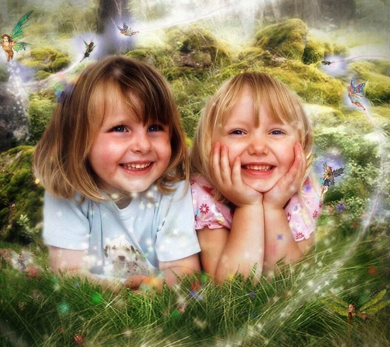 Two Girls in a Field — Green