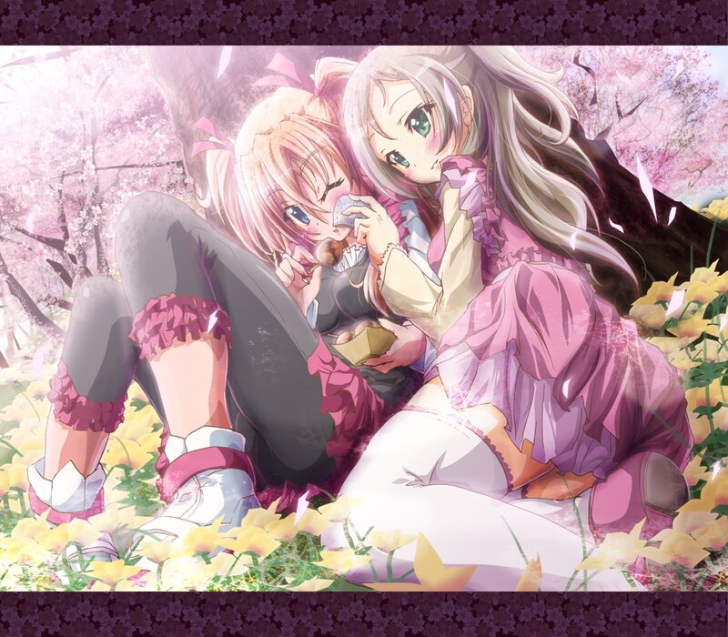 Two Girls in a Field — Pink