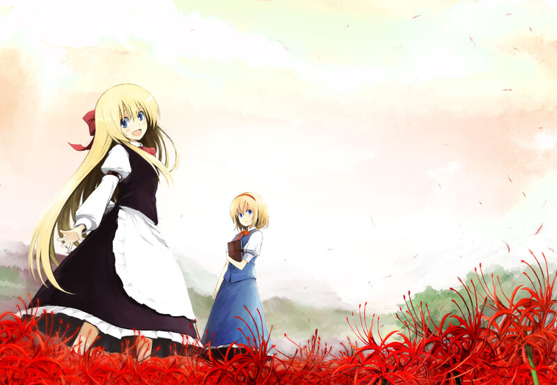 Two Girls in a Field — Red