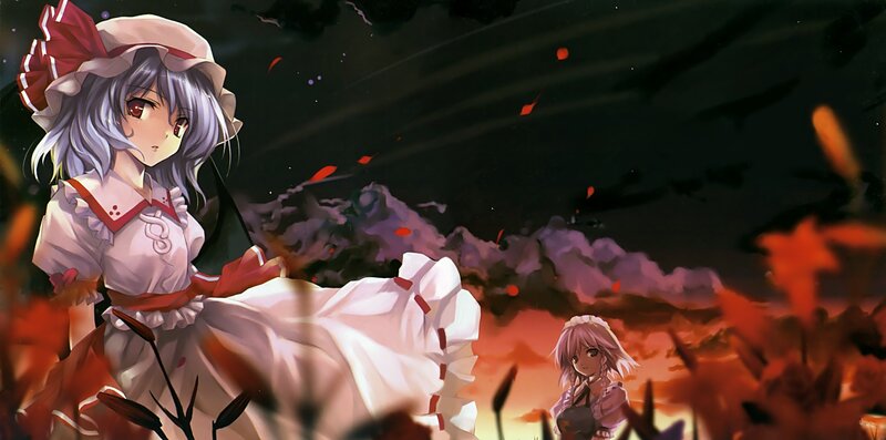 Two Girls in a Field — White, Dramatic