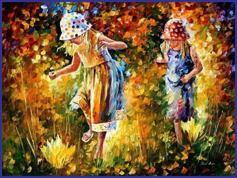 Two Girls in a Field — Yellow