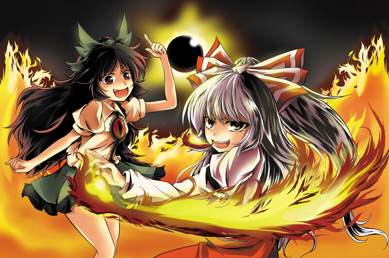Two girls in a fiery battle