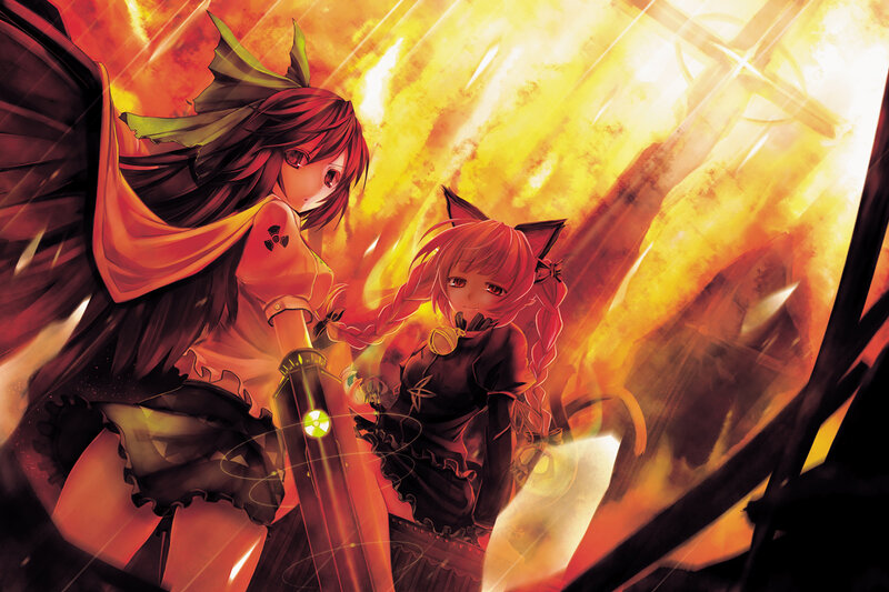 Two girls in a fiery battle
