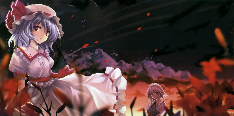 Two girls in a fiery field