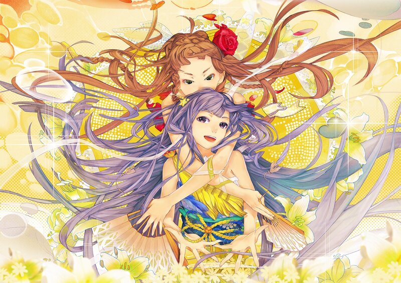 Two girls in a floral dream