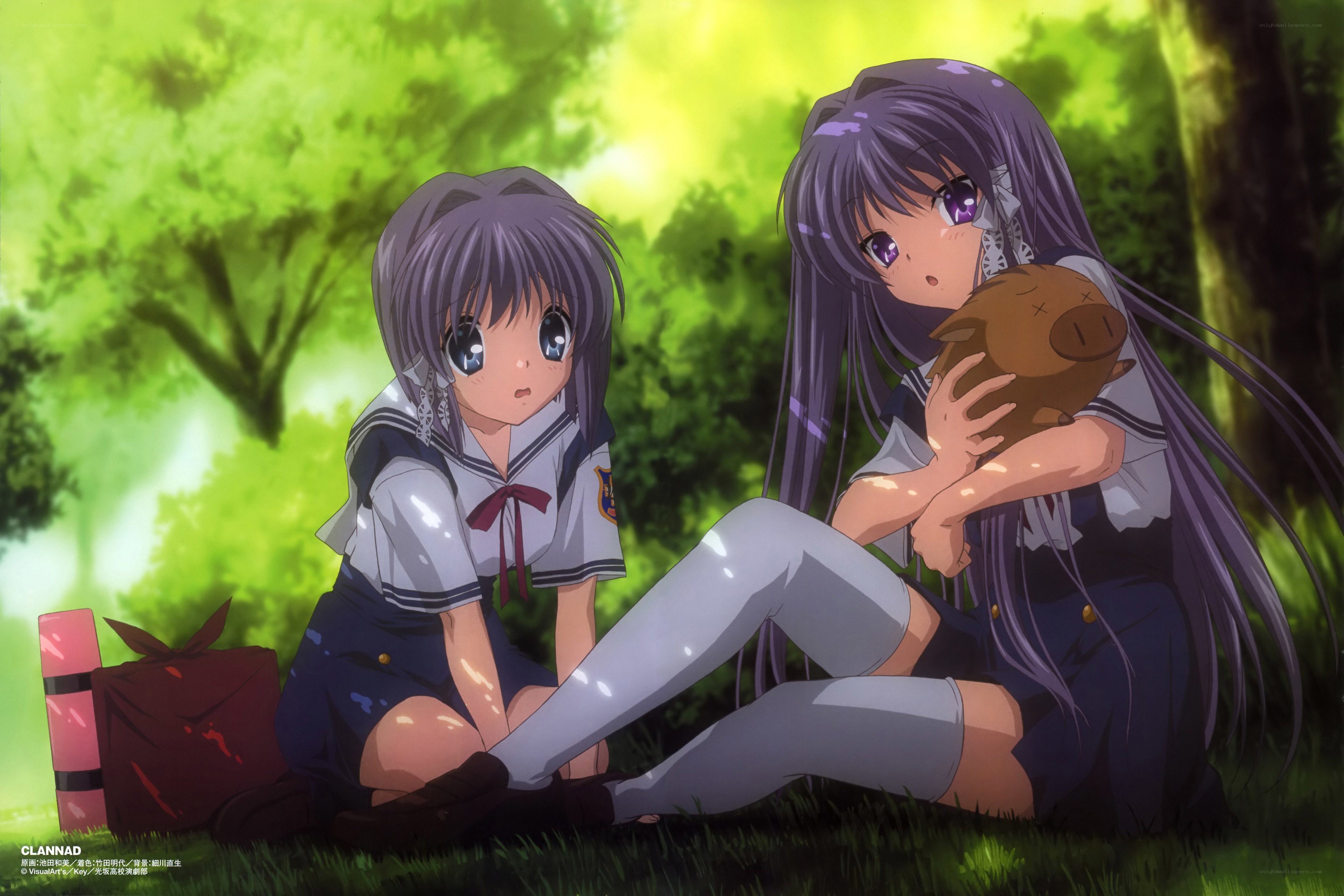 Two girls in a forest