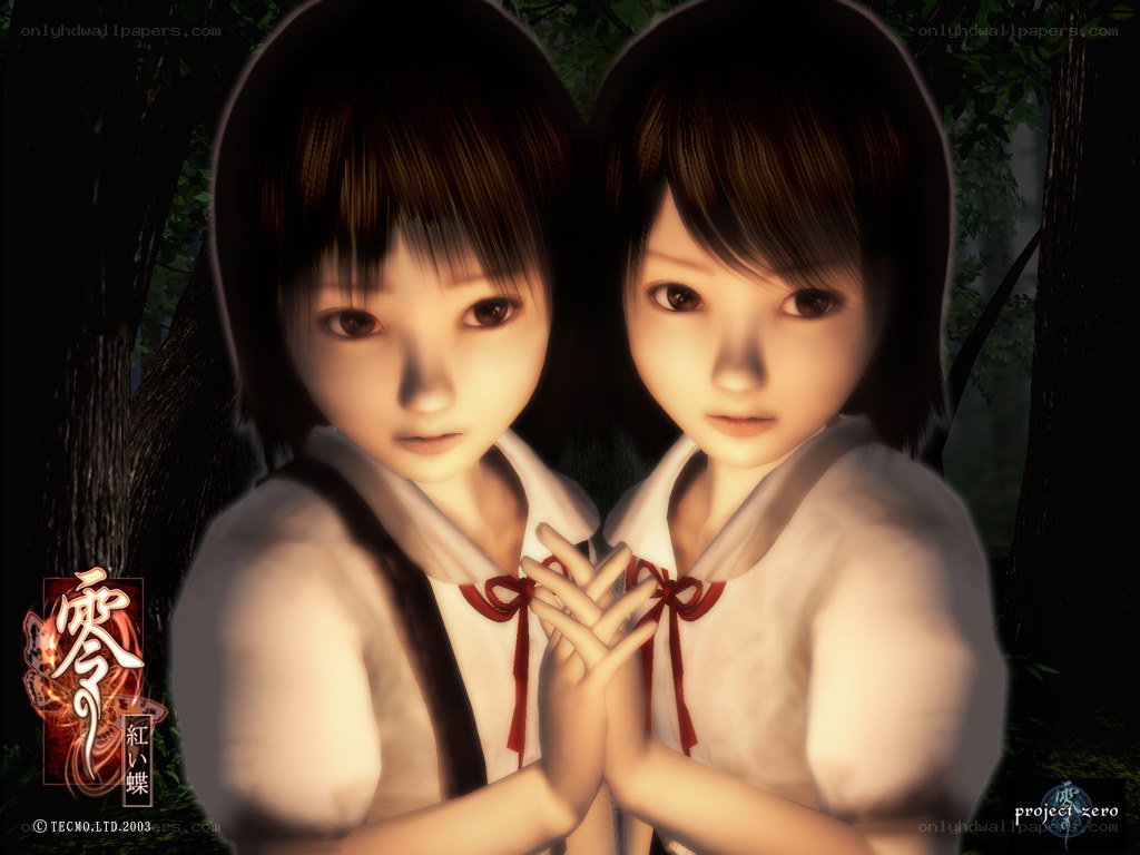 Two girls in a forest
