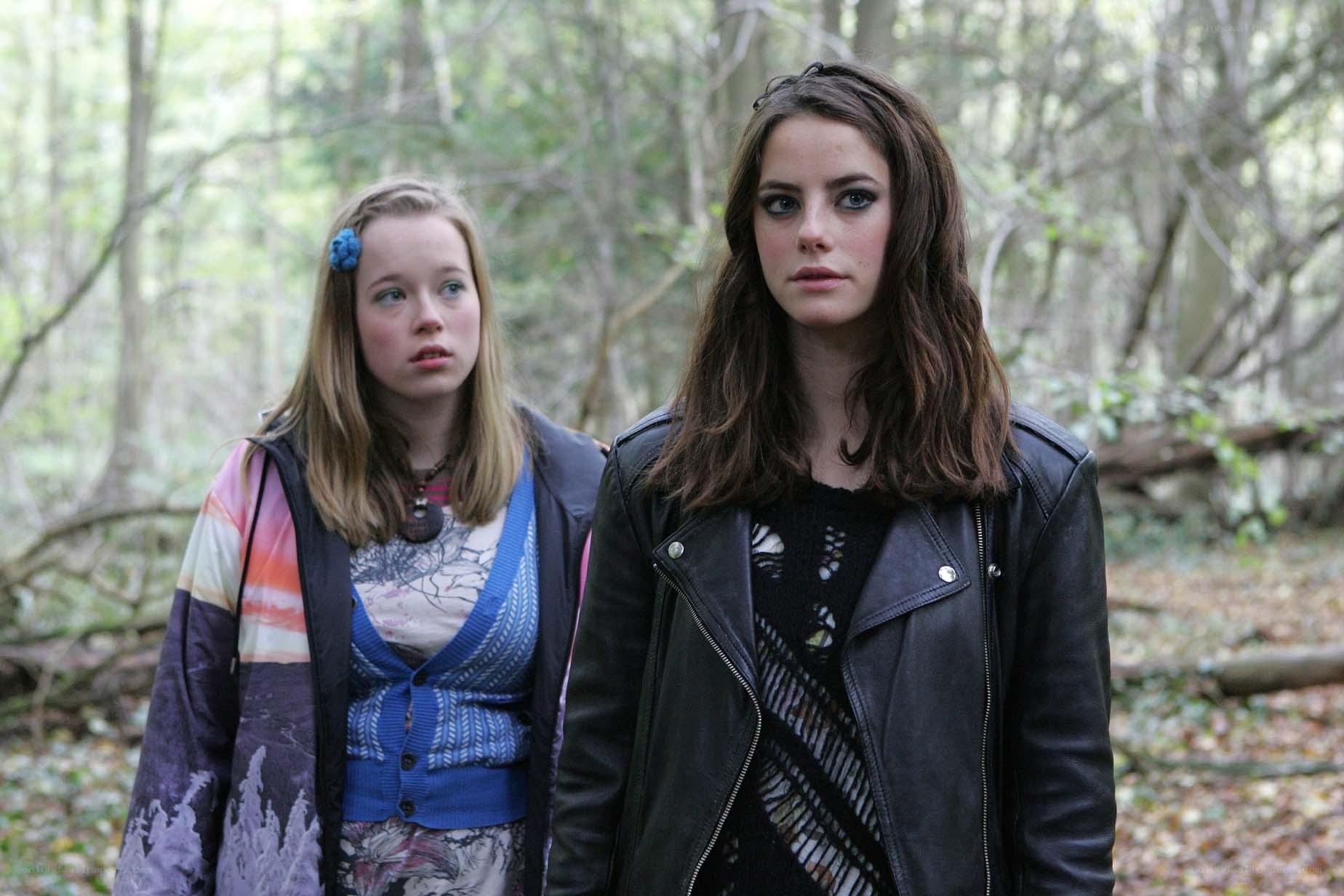 two girls in a forest