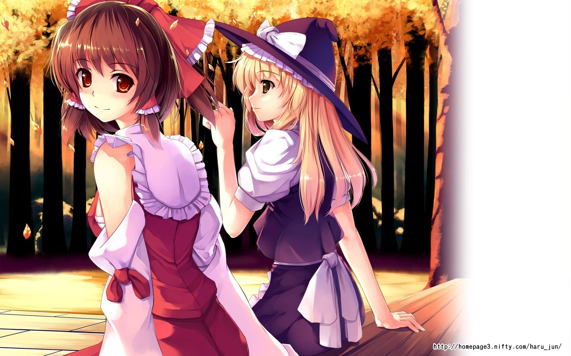 two girls in a forest