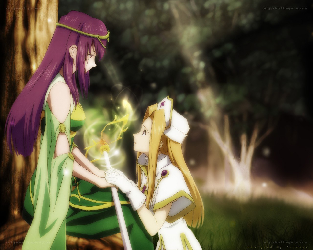 Two girls in a forest