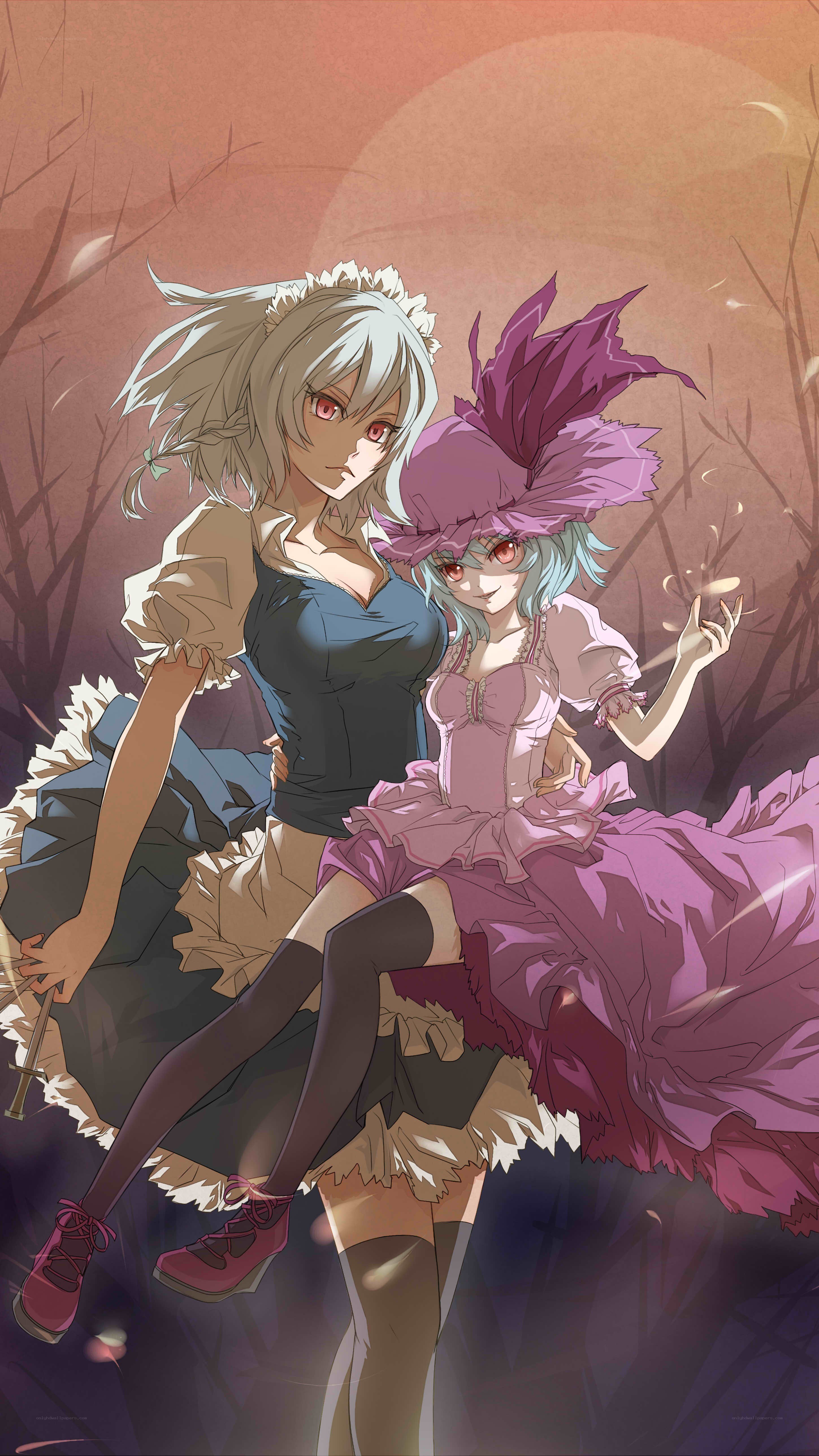 Two girls in a forest