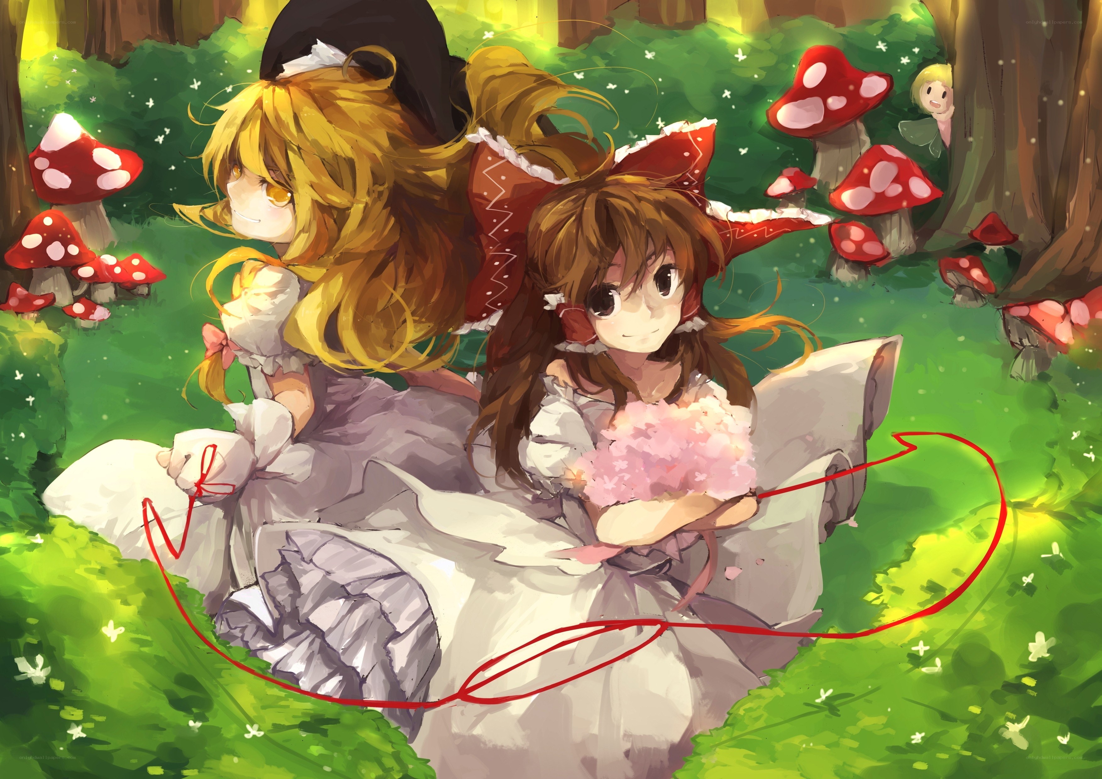 Two girls in a forest