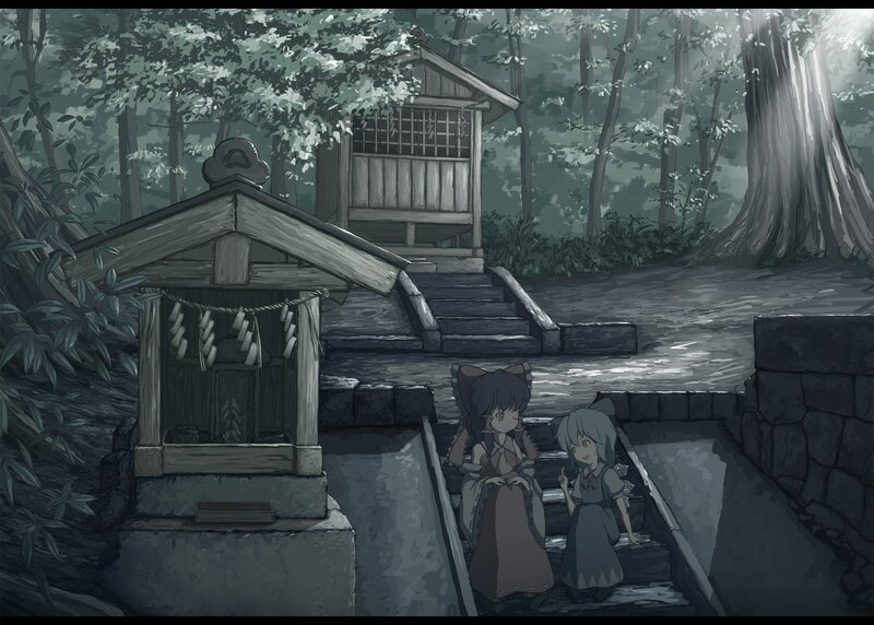 Two Girls in a Forest — Gray