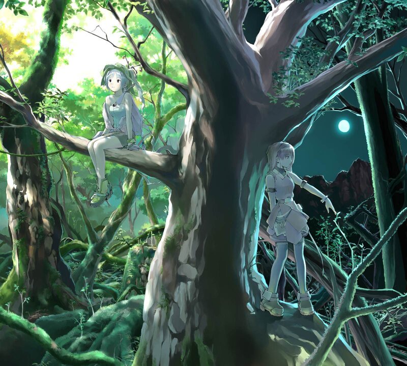 Two Girls in a Forest — Green, Serene