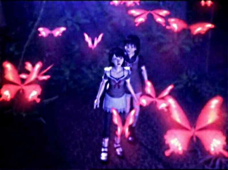 Two Girls in a Forest — Purple, Dark