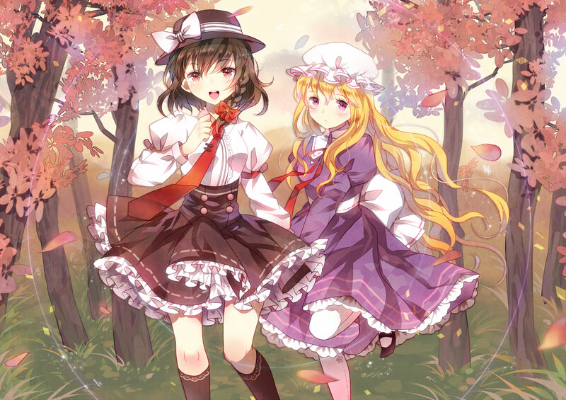 Two Girls in a Forest — Purple, Serene