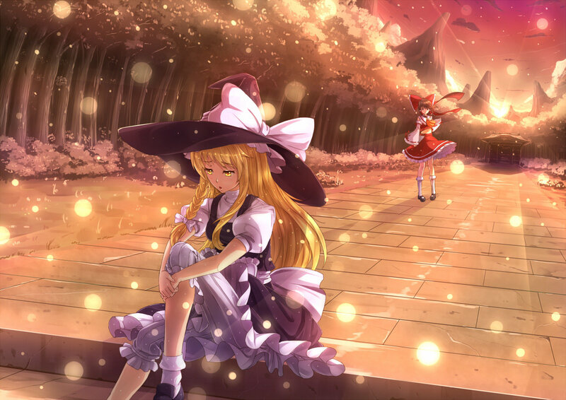 Two Girls in a Forest — Purple