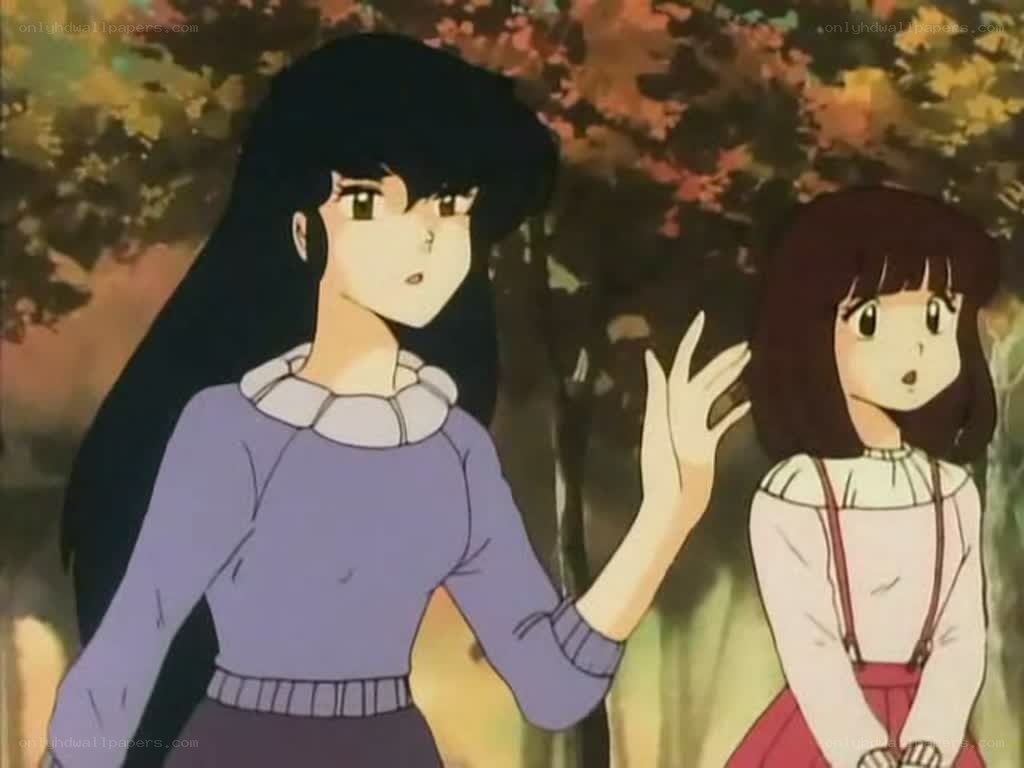 Two girls in a forest scene