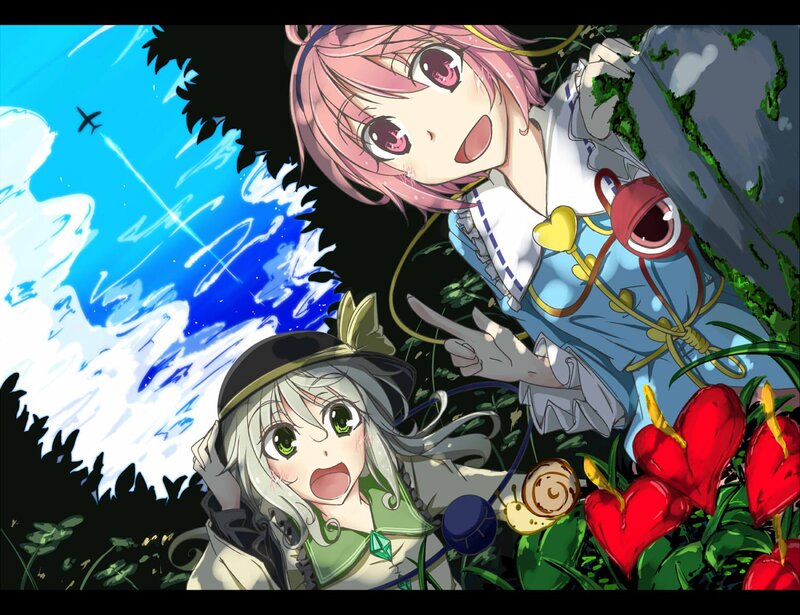 Two girls in a garden