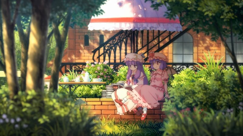Two girls in a garden