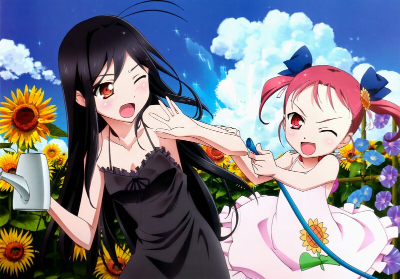 Two Girls in a Garden — Blue, Playful