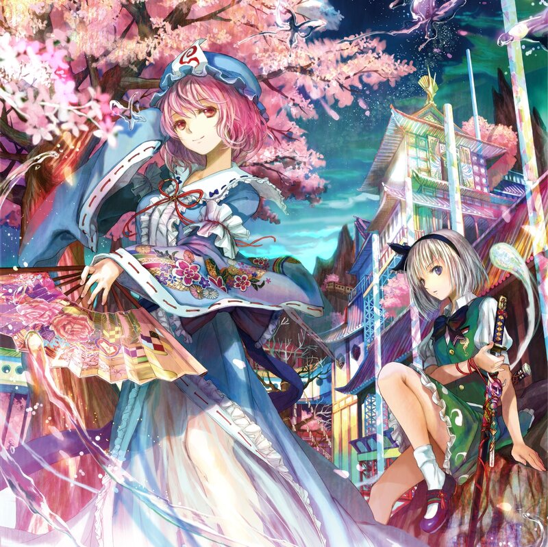 Two Girls in a Garden — Pink, Serene