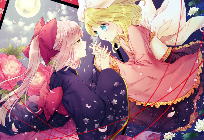 Two Girls in a Garden — Pink