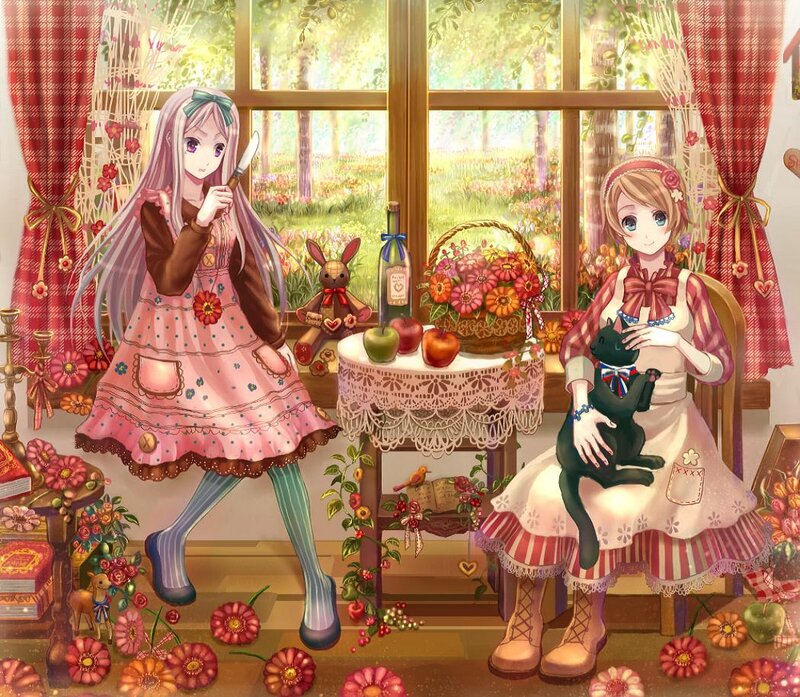 Two Girls in a Garden Room