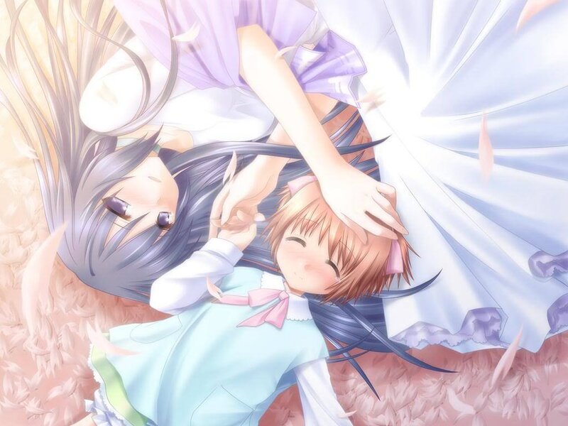 Two girls in a gentle embrace