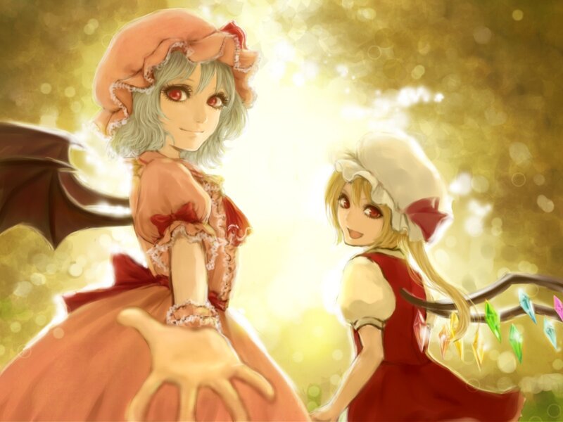 Two girls in a golden light