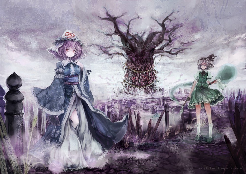 Two girls in a graveyard