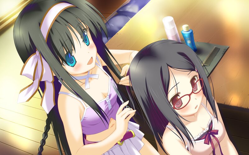Two girls in a hair salon