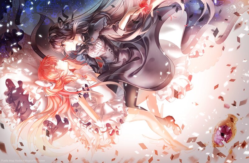 Two Girls in a Hug — Pink, Dramatic
