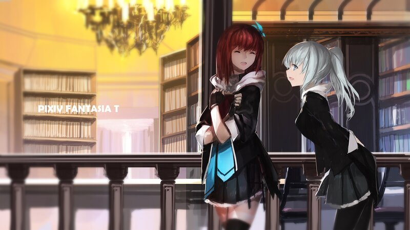 Two Girls in a Library — Yellow