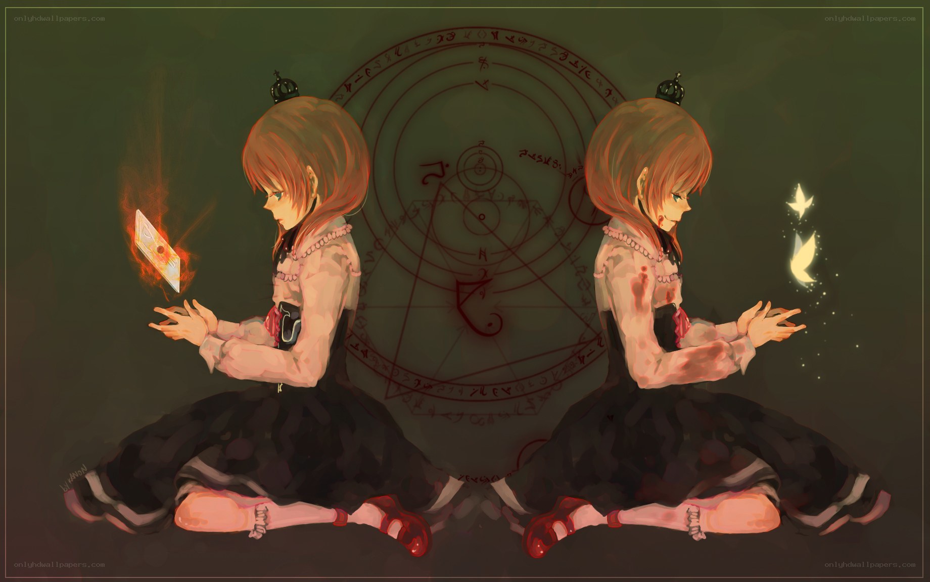 Two girls in a magic circle