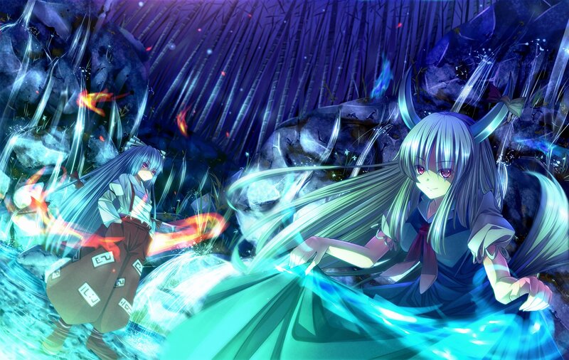 Two girls in a magical battle