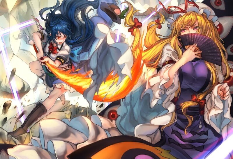 Two girls in a magical battle