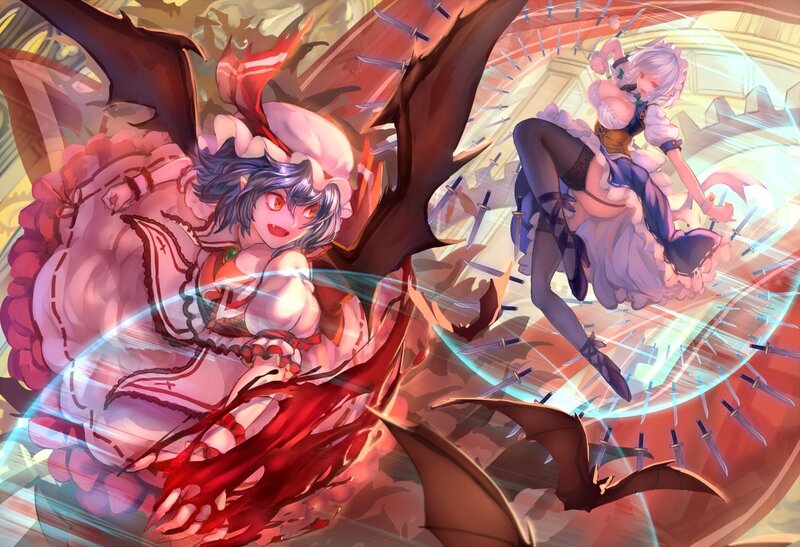 Two girls in a magical battle