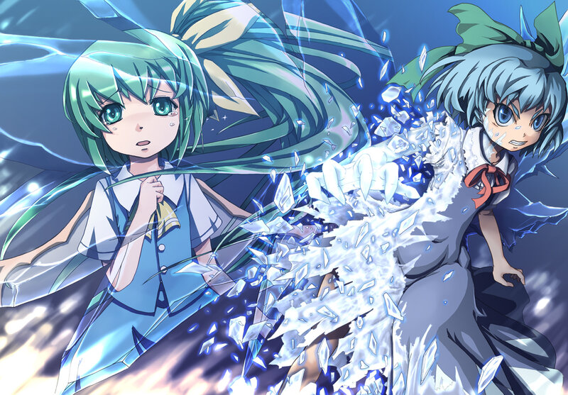 Two girls in a magical battle