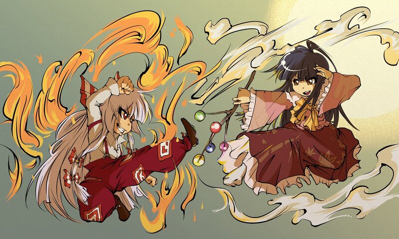 Two girls in a magical battle