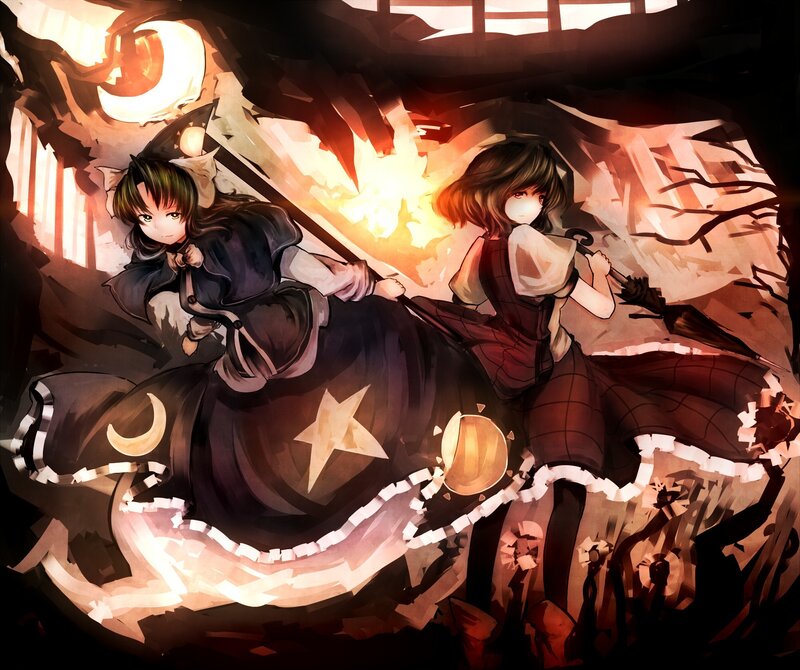 Two girls in a magical battle