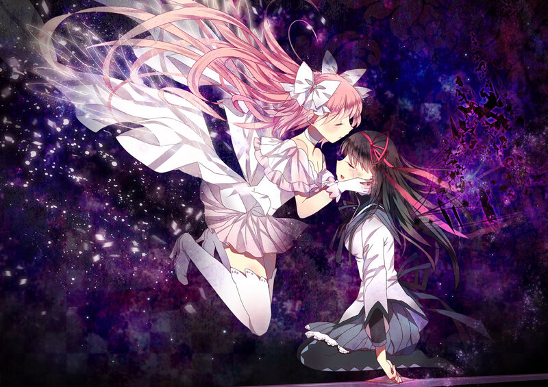 Two girls in a magical embrace