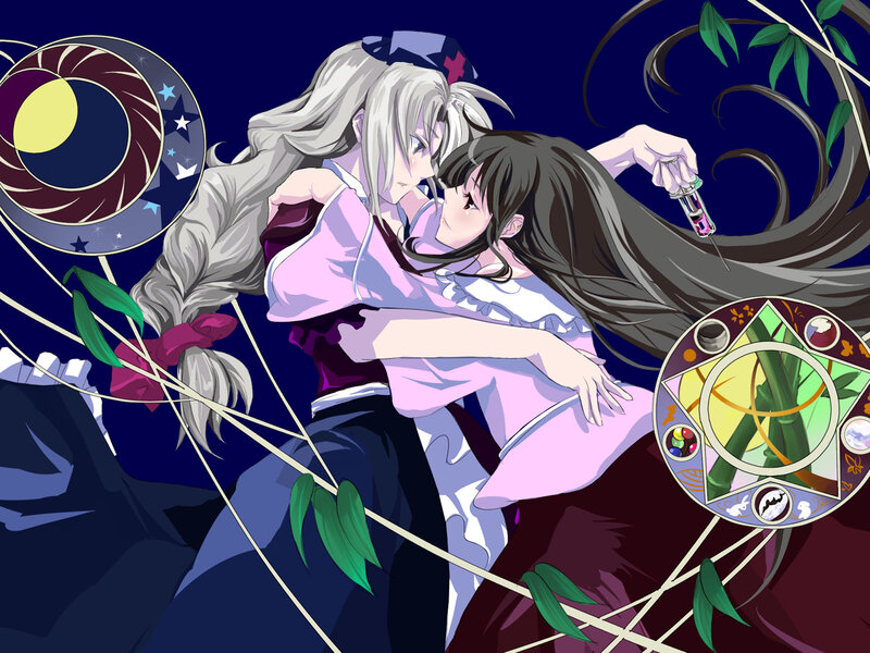 Two girls in a magical embrace