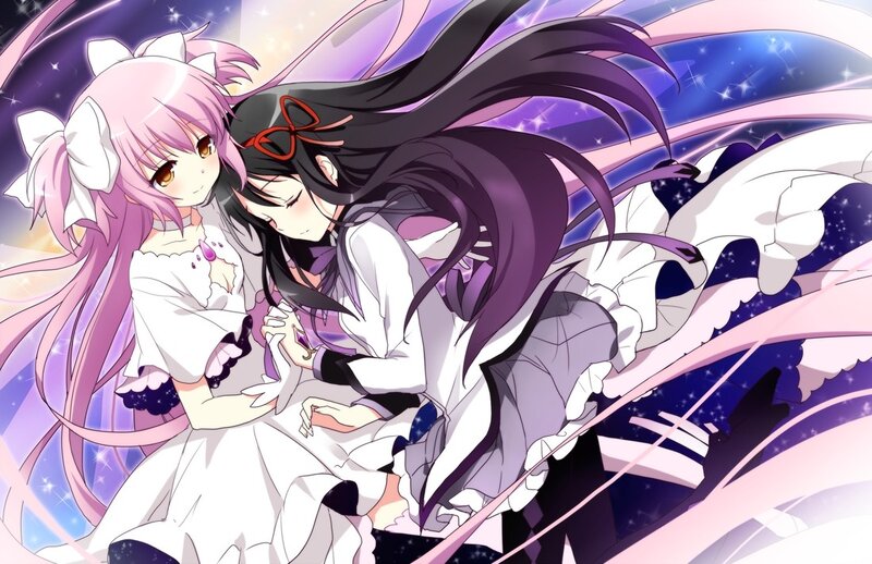 Two girls in a magical embrace
