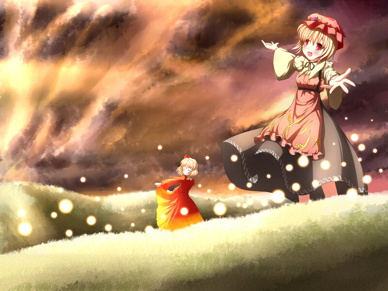 Two girls in a magical field